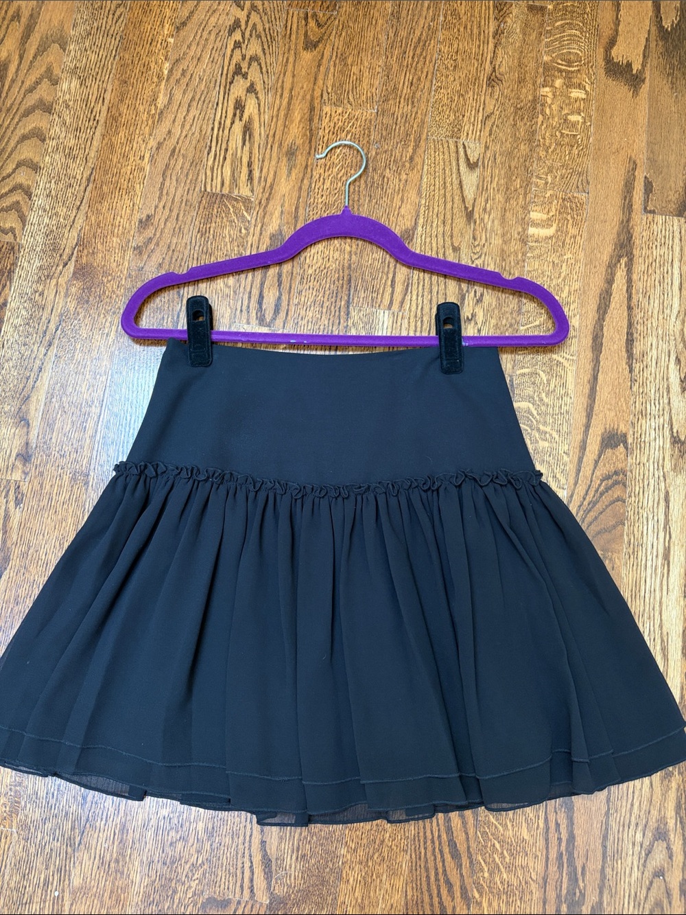 Banana Republic Black Ruffled Skater Skirt